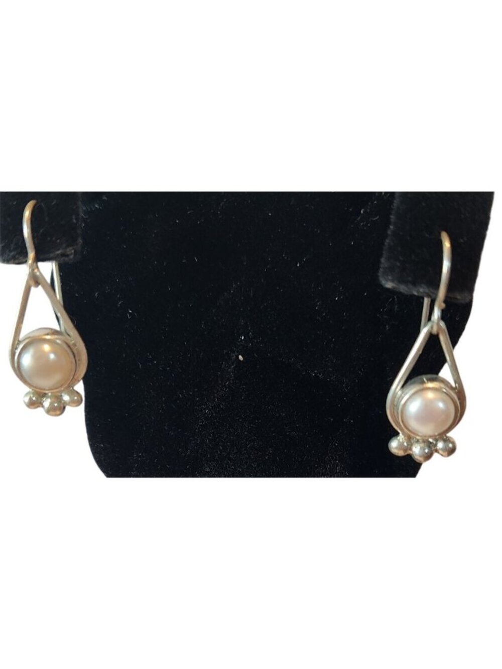 Earrings Pearl Tear Drop Post Silver Drop 5 gr Tear Drop Jerry & Fran Harr Handm
